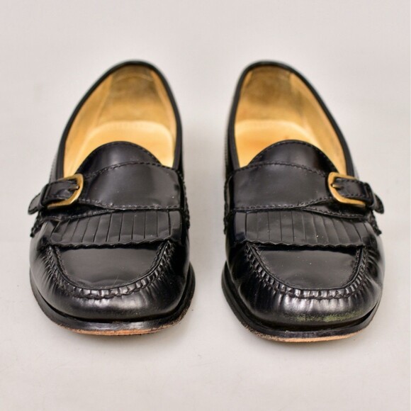 COLE HAAN LOAFER DRESS SHOES MENS 7D BLK LEATHER BUCKLE KILTIE MONK STRAP 3518 - Picture 2 of 11